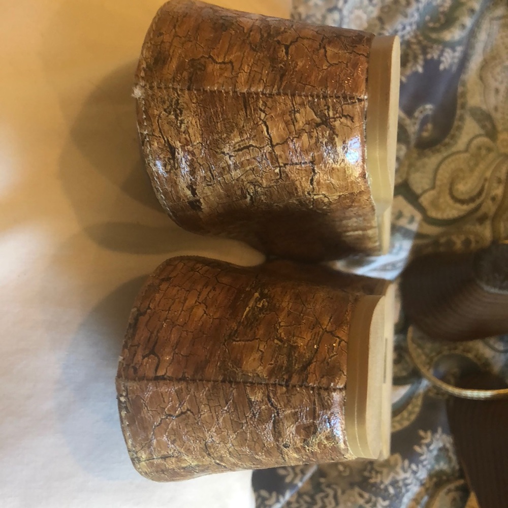 Gently Worn Moda Brown Python Leather Clog Sandals - image 6